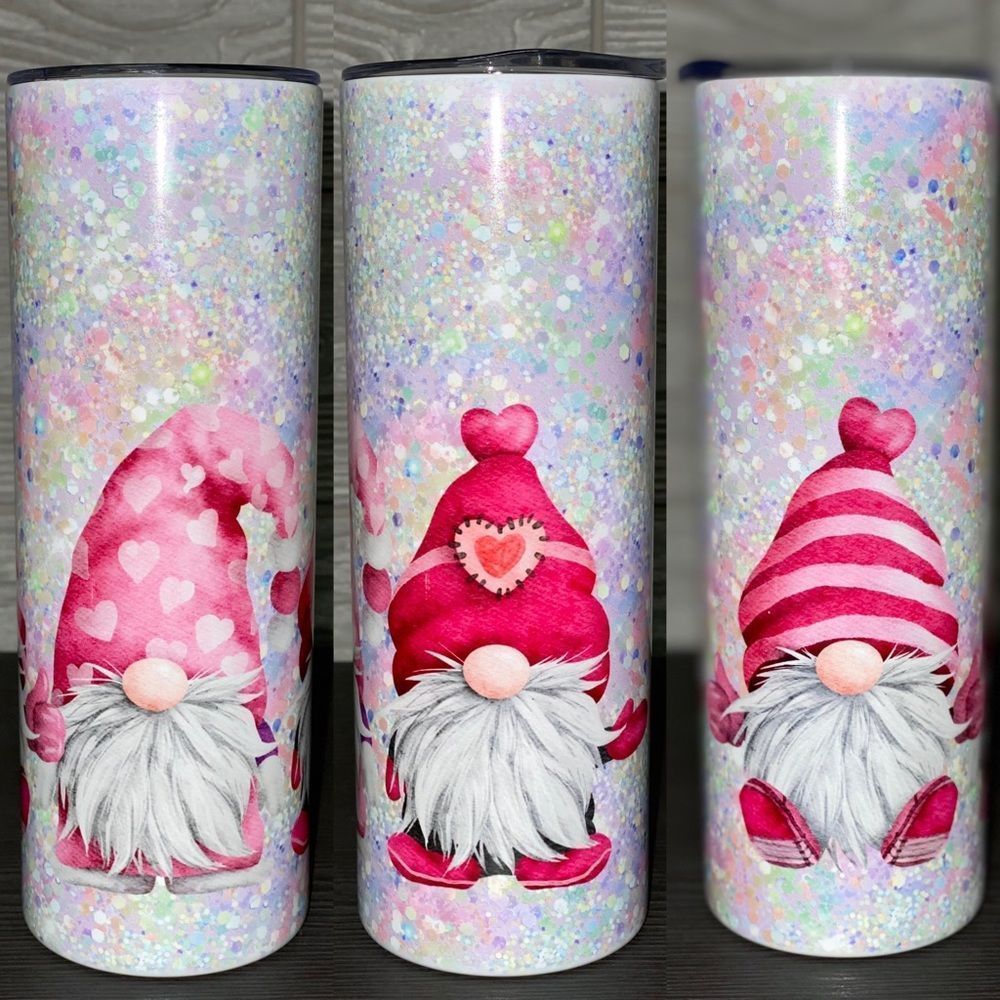 20oz Tumbler Stainless Steel Gnome Mug Cup Drinkware Love Hearts